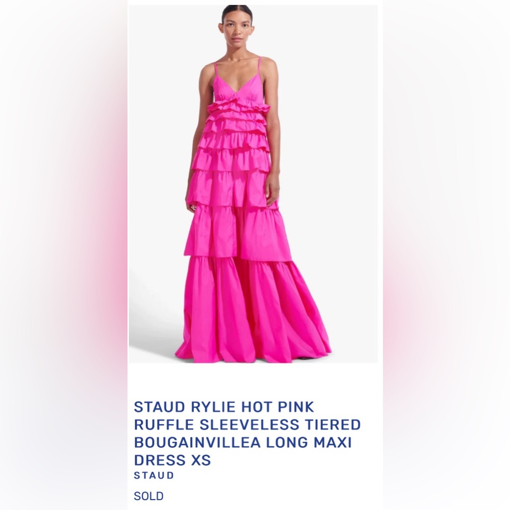 STAUD RYLIE RUFFLE MAXI DRESS